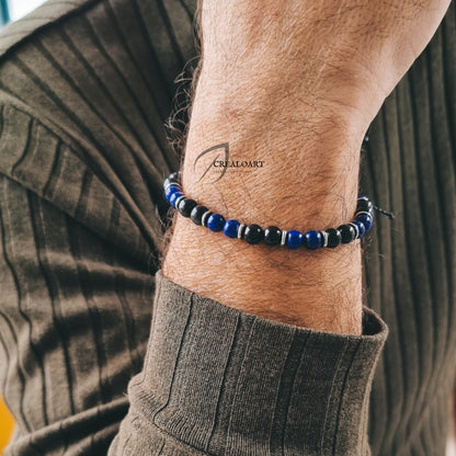 Bracelets DUO - Obsidienne et Lapis Lazuli