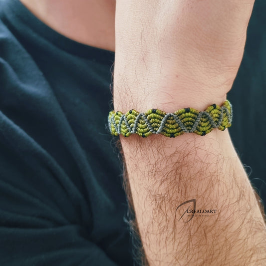 Bracelet Homme Vert Tressé