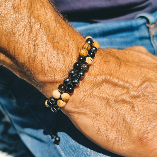 Bracelet Homme Obsidiennes