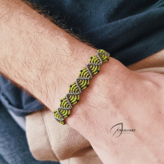 Bracelet Homme Vert Tressé