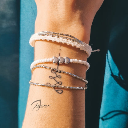 Bracelets Blanc Argent