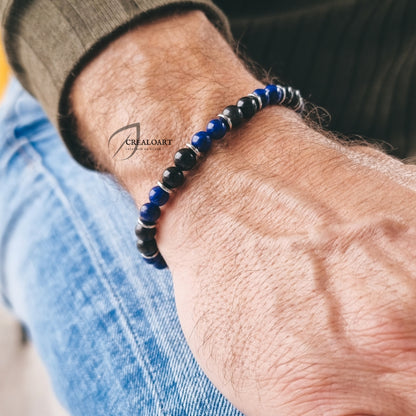 Bracelets DUO - Obsidienne et Lapis Lazuli