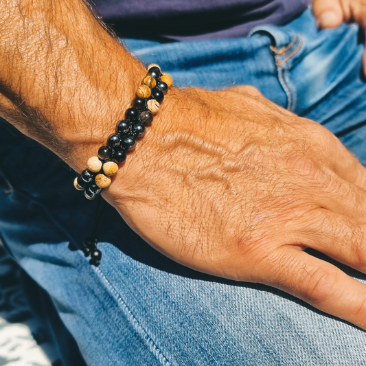 Bracelet Homme Obsidiennes