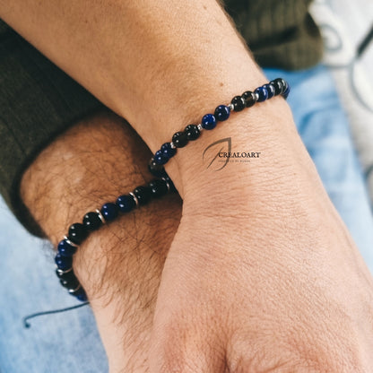 Bracelets DUO - Obsidienne et Lapis Lazuli