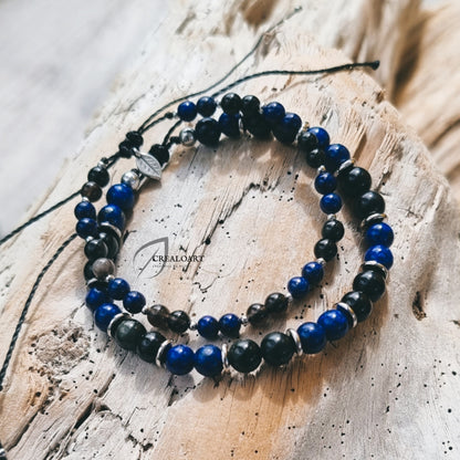 Bracelets DUO - Obsidienne et Lapis Lazuli